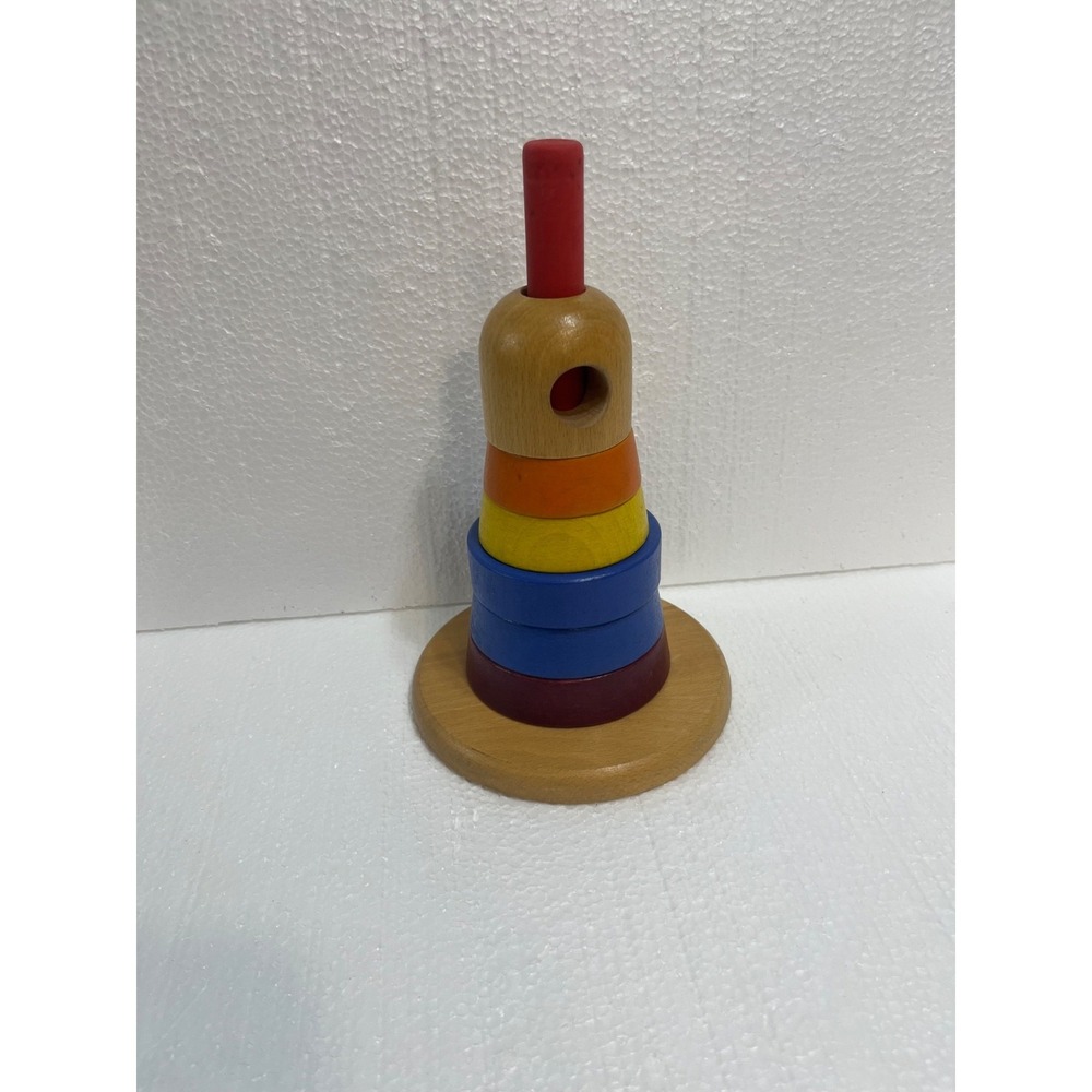 IKEA Wood Stacking  Rings Toy‎ Baby  Toddler Puzzle Learning Colors # 17917